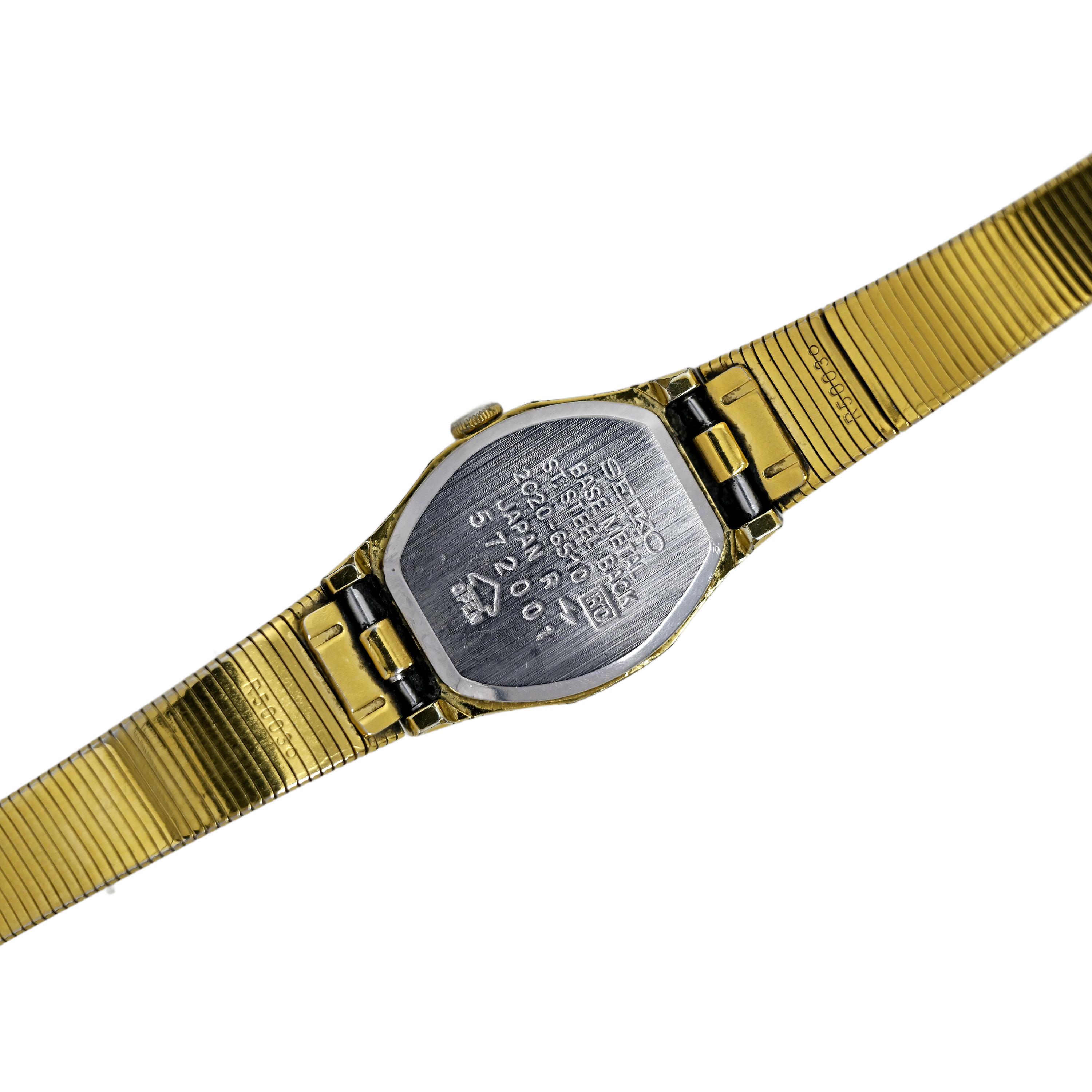 Seiko Quartz Ladies Gold Tone Wrist Watch Gold Dial 6 display picture 1