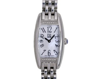 ESQ Movado Stainless Steel White MOP Dial Quartz Ladies Watch Bracelet Band ESQ Flair 14mm Stainless Steel White MOP Dial Ladies Quartz  main image 3