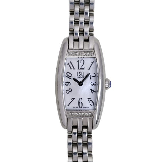 ESQ Movado Ladies Tank MOP Dial Stainless Steel Swiss Quartz  display picture 1