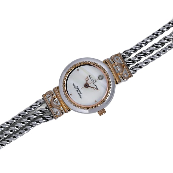 Anne Klein Two-Tone Cable Bangle Watch in Gold and Silver Anne Klein Womens Open Watch - Two Tone Stainless Steel  main image 4
