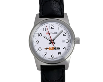 Armbanduhr Wenger Swiss Army East Penn Weißes Ziffernblatt Schwarz Leder Damen 31 mm Mit Box