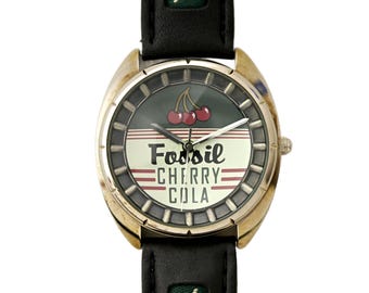 Fossil Cherry Cola Watch Vintage 1990s MINT RARE Classic Style JR-7580