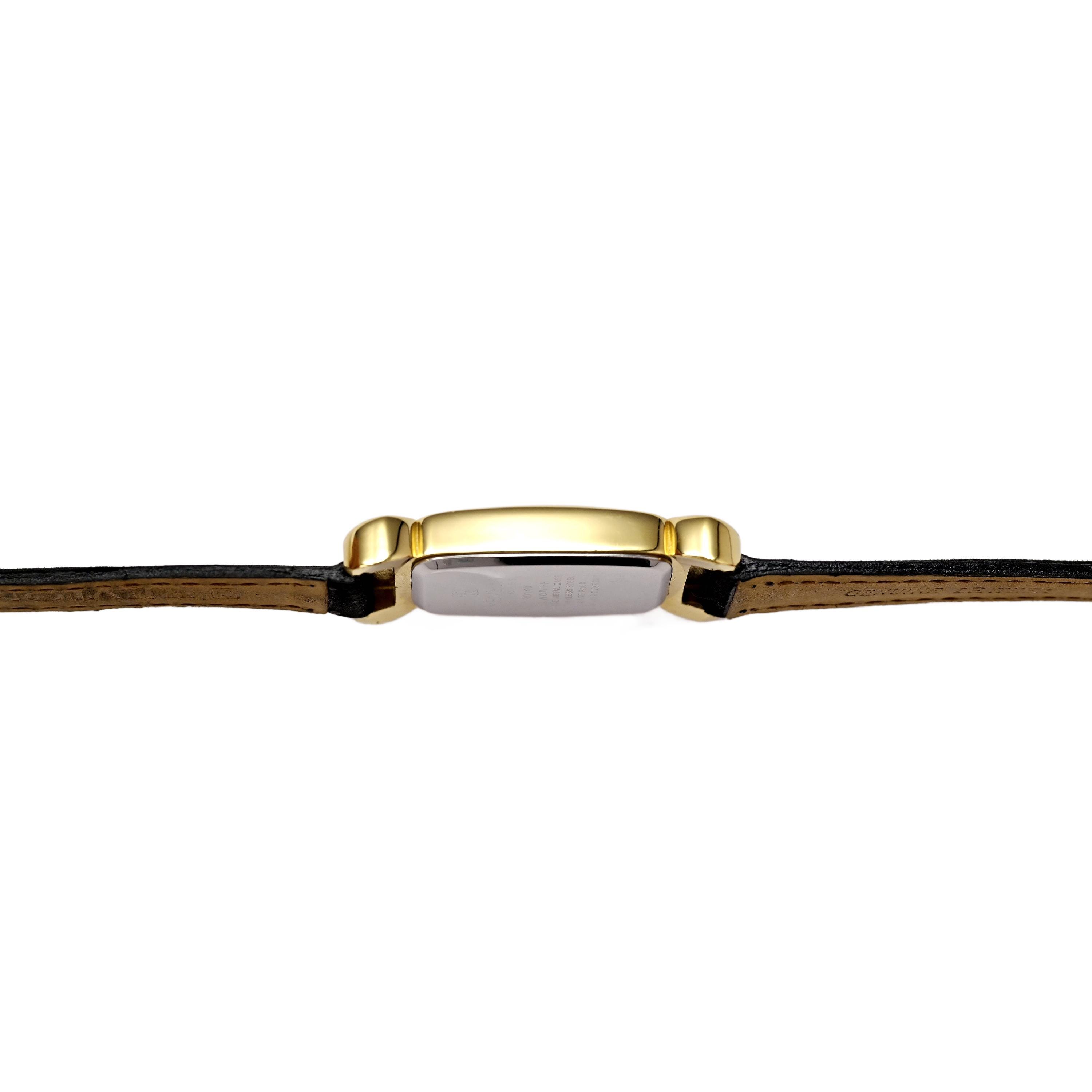 Revlon Vintage 1990s Ladies Tank Watch Scroll Design Gold Plated Ladies Watch Vintage Revlon Womens 8” Genuine Leather/Gold Tone Quartz  main image 3