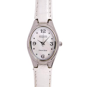 Ecclissi Sterling Silver Ladies Wrist Watch Genuine Leather