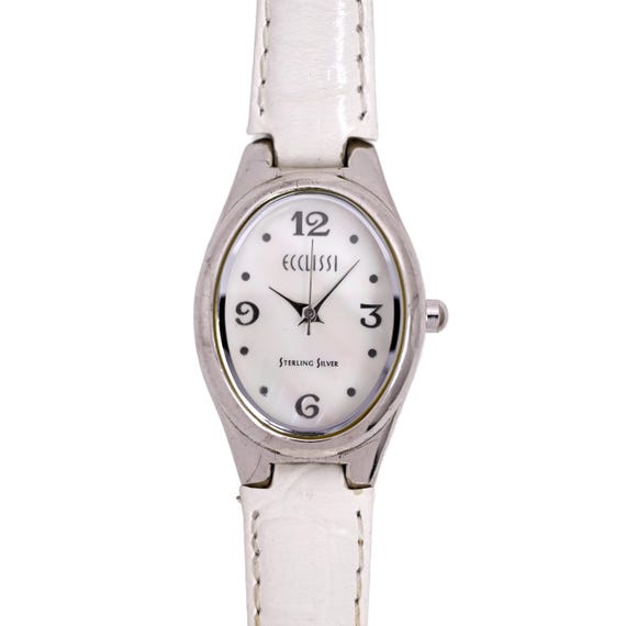 Ecclissi Sterling Silver and Leather Ladies Watch Ladies Ecclissi Sterling Silver Southwestern Style Watch  main image 2