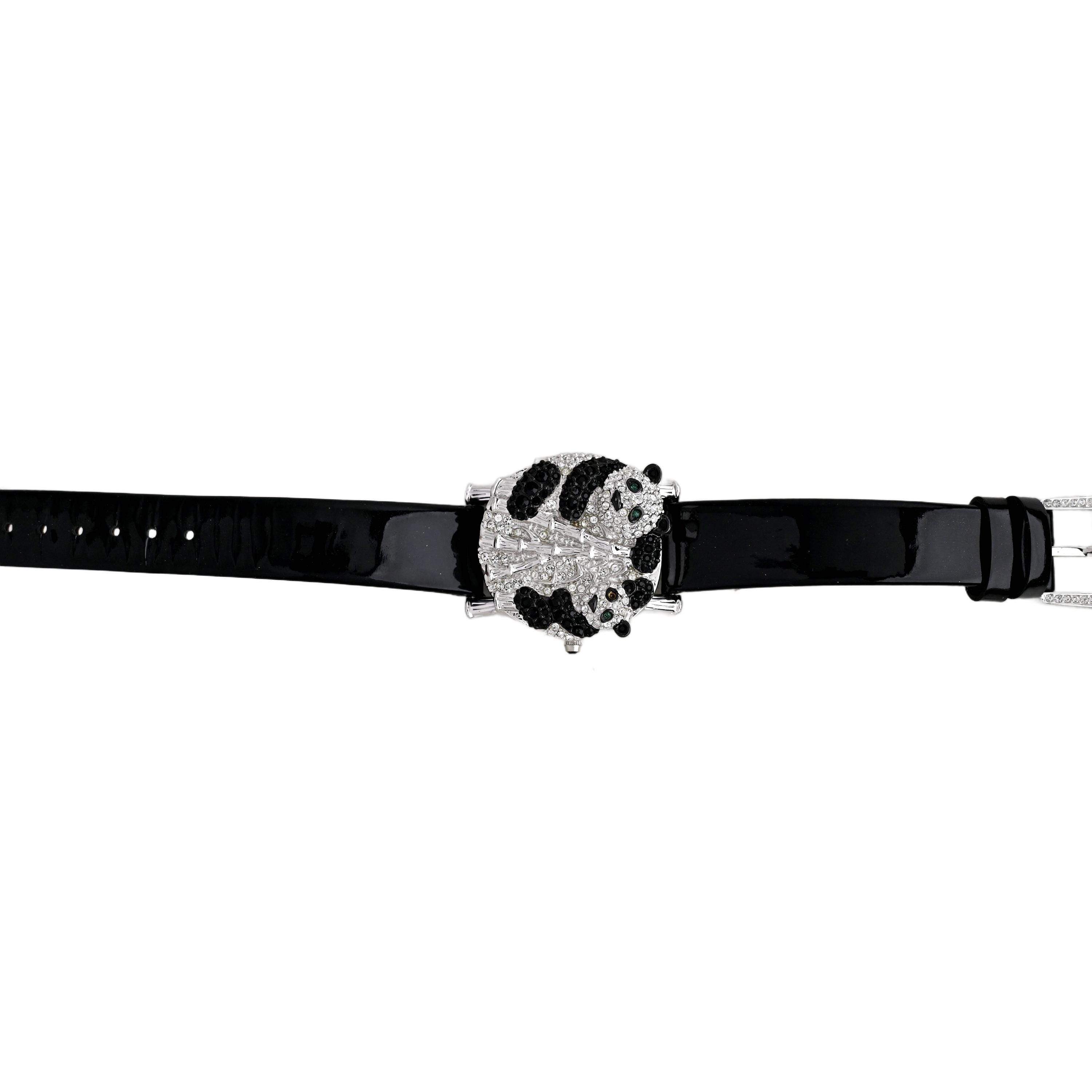 Victoria Wieck Crystal Panda Design Black Dial Bamboo  display picture 2