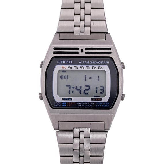 Seiko Alarm Chronograph Vintage Herrenuhr 1990 s A257 5010 Hervorragender Zustand Etsy