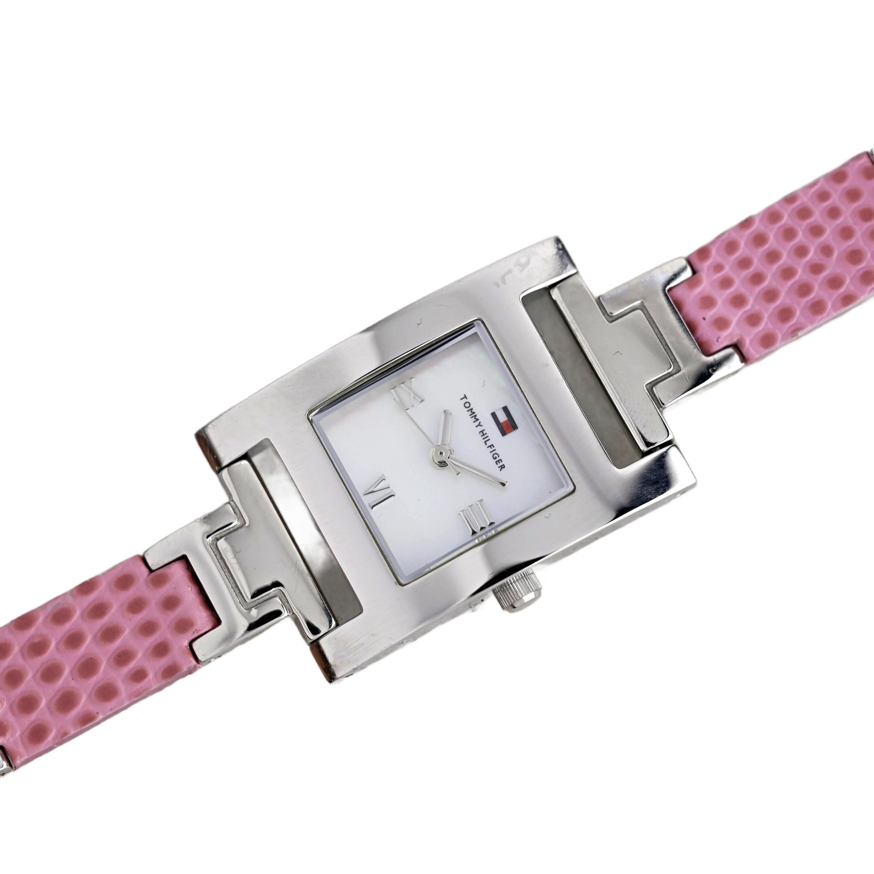 Tommy Hilfiger Silver and White Rectangular Watch Tommy Hilfiger Rectangle Wristwatches for sale | eBay main image 3