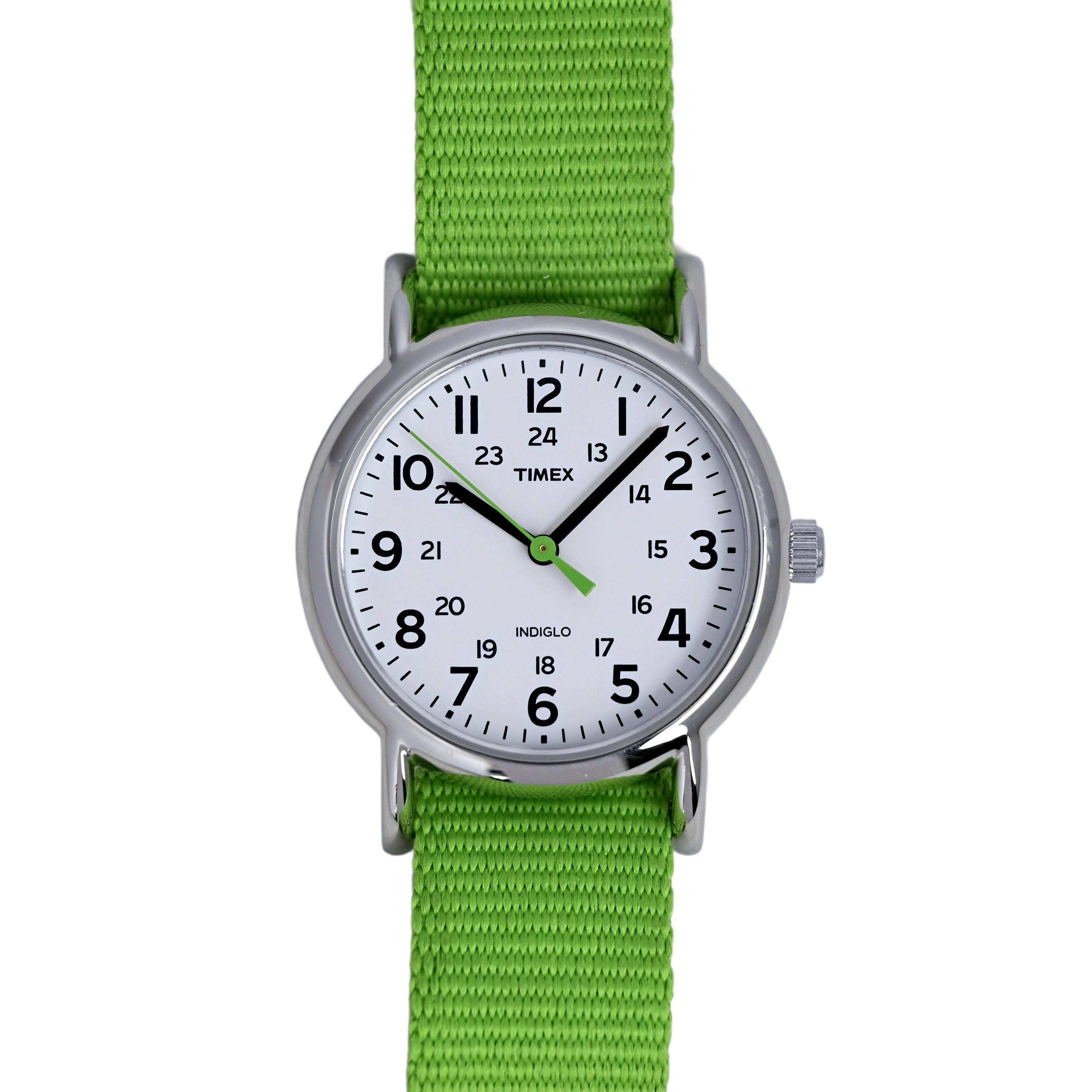 Ladies Timex watch with army green band Timex Weekender Expedition Watches Army Green Canvas Watch  main image 3