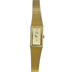 Citizen Tank Ladies Gold Tone Bangle Vintage 90's Watch 12mm