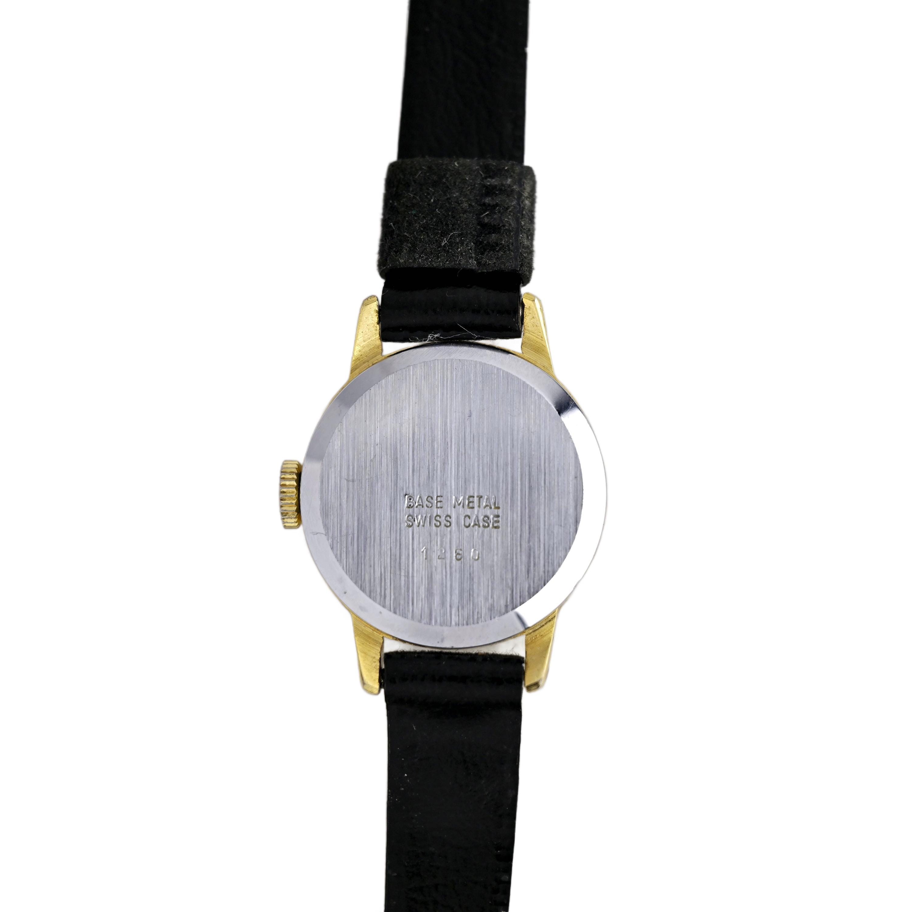 Trice Gold Tone White Dial Black Bezel 17 Jewels Black Strap  display picture 1