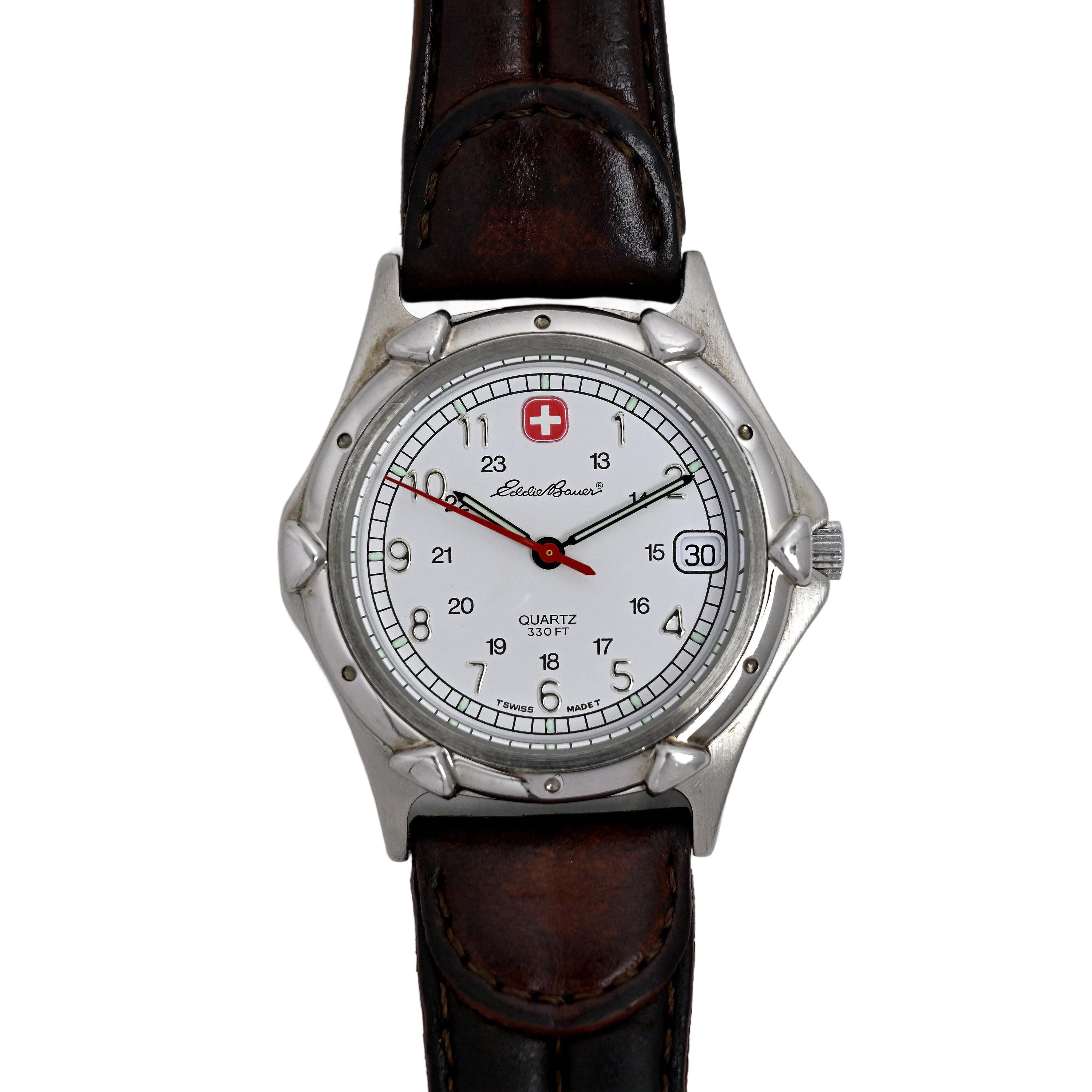 Eddie Bauer Vintage 1990's Men's Swiss Made Military White Dial