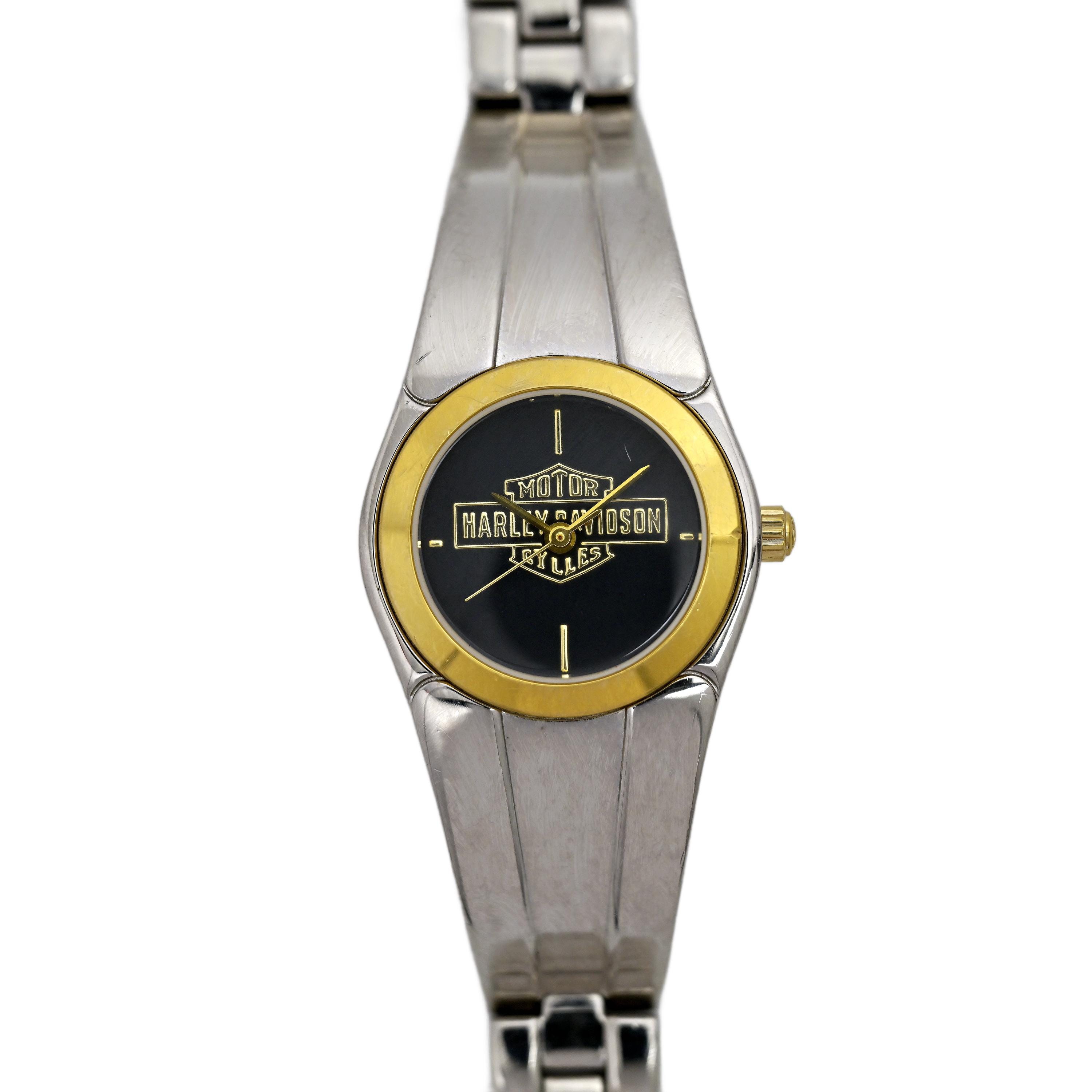 Harley Davidson Motors Ladies Two Tone Black Dial Wrist Watch 25mm