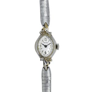 Benrus Vintage 1960&#39;s Cocktail Ladies Wrist Watch White Dial Wind Up