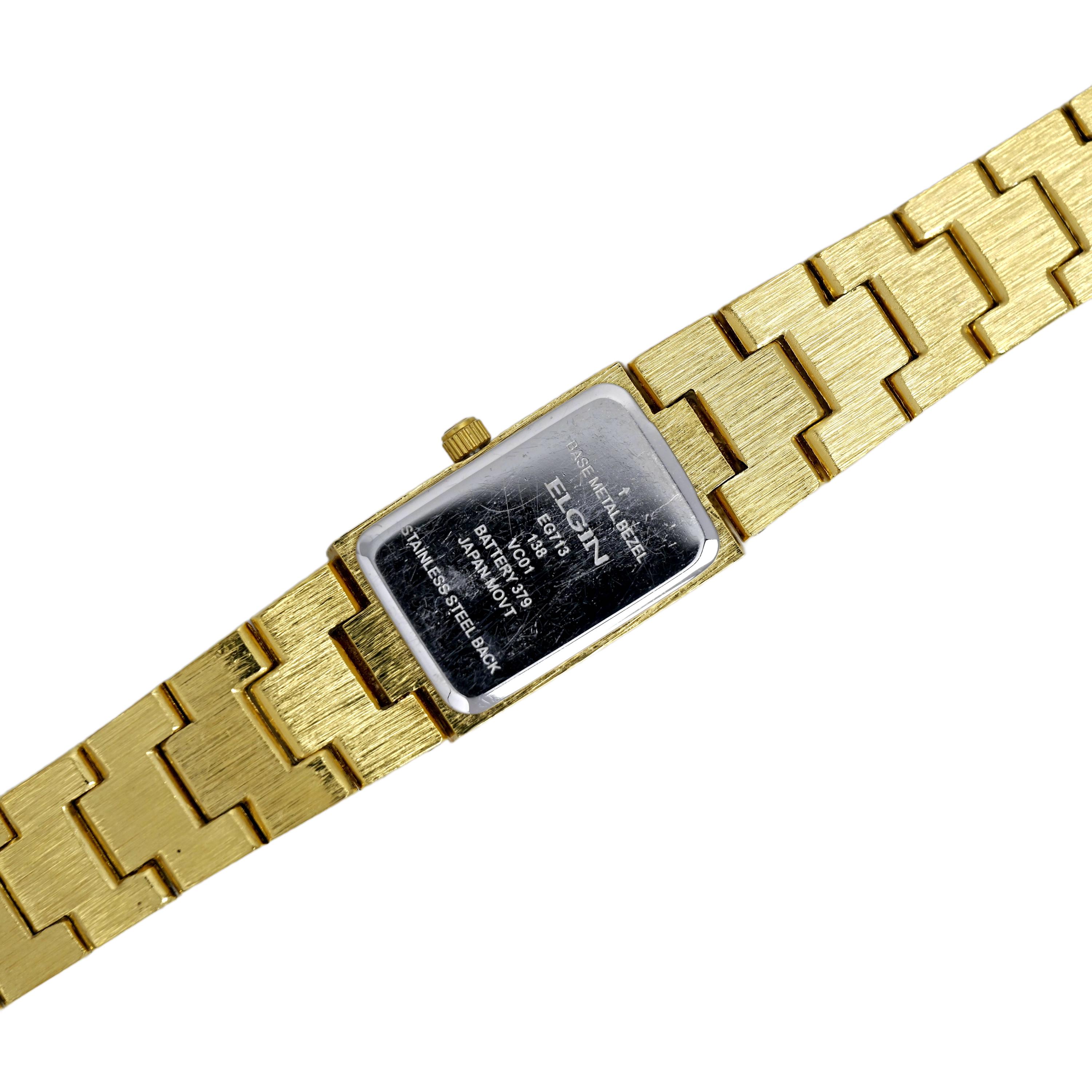 Elgin Womens Crystal Watch Bangle 8 Inch Gold Tone does not work AVAILABLE] Vintage Elgin Women main image 4