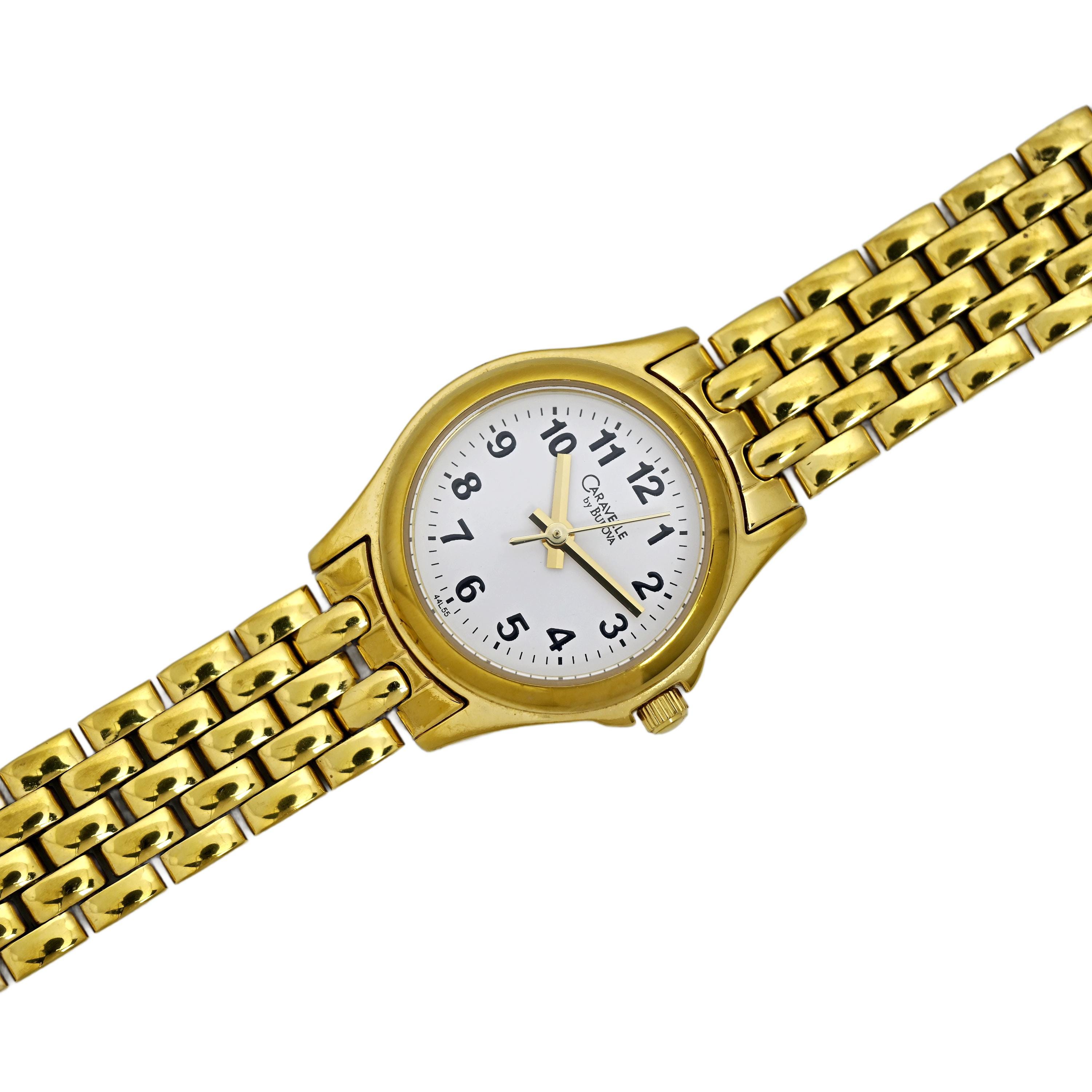 Caravelle Bulova Ladies Vintage Gold Plated White Dial Watch  display picture 1