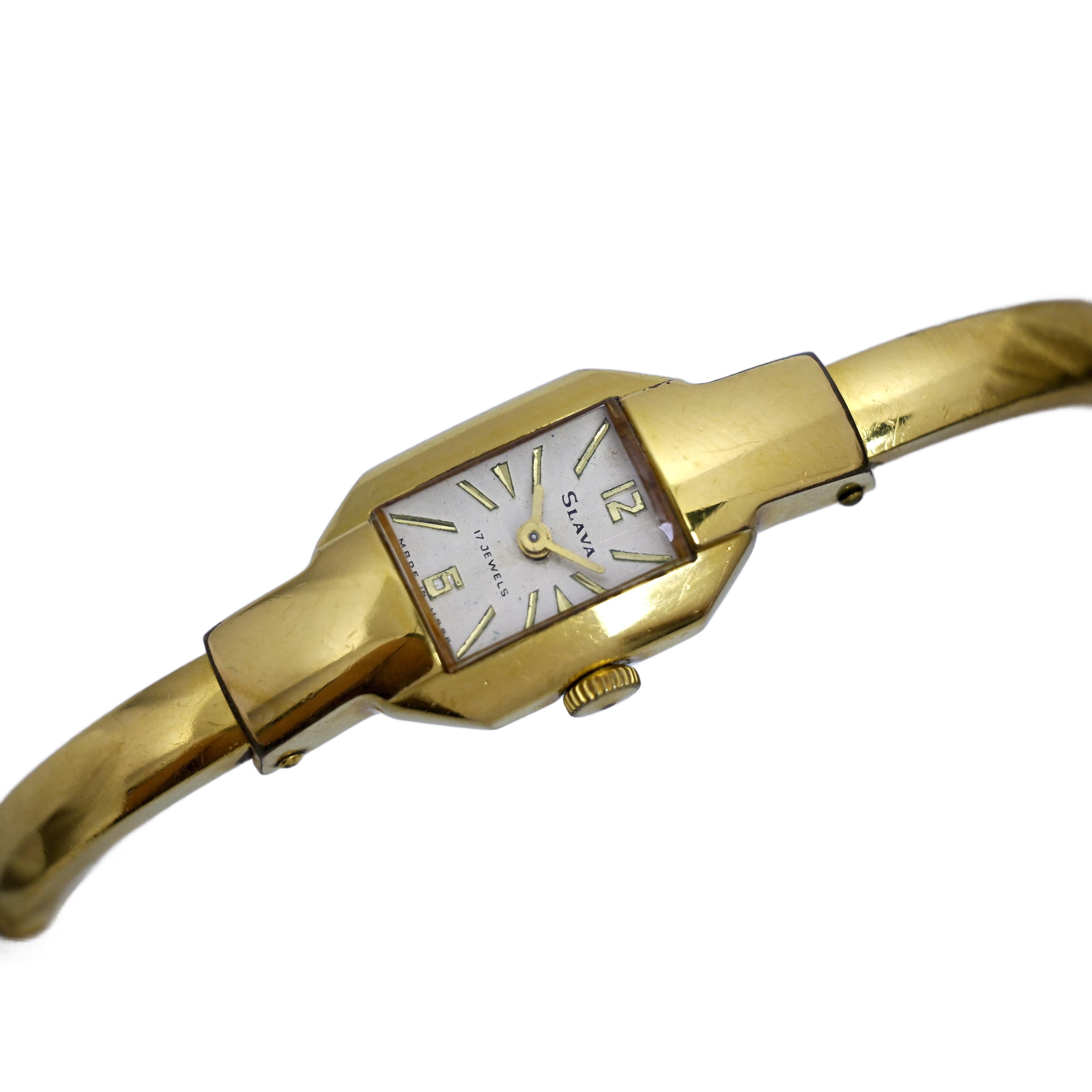 Slava USSR Ladies Bangle Gold Mechanical - Etsy display picture 2