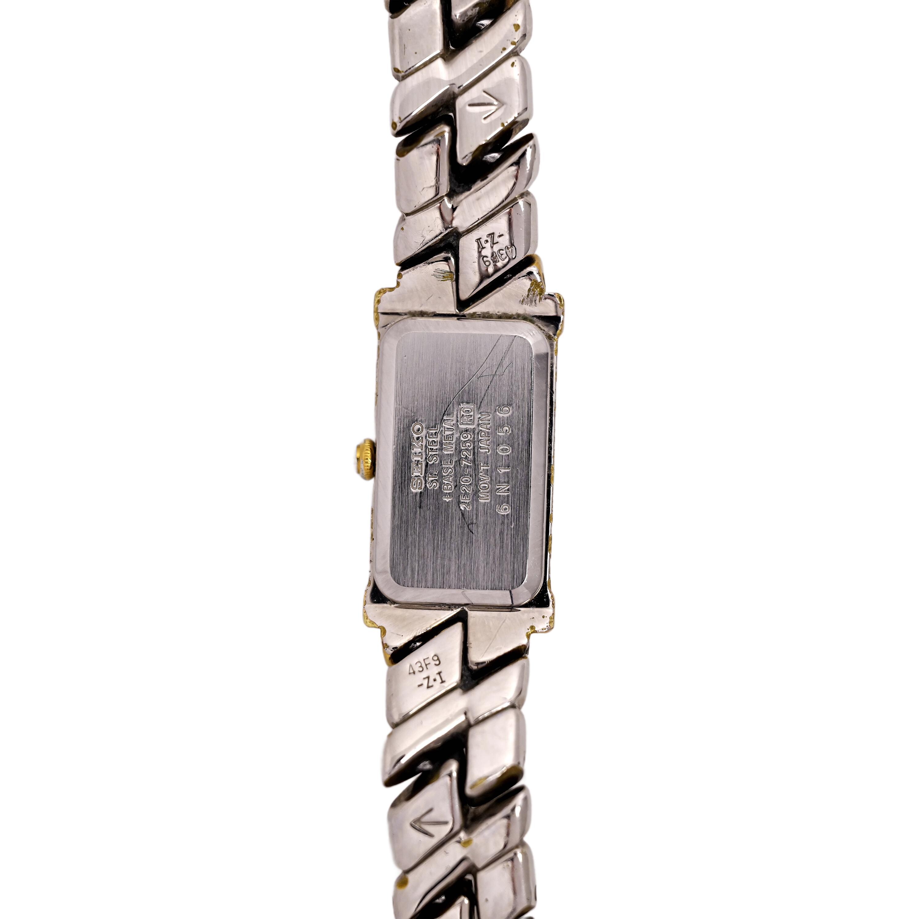 Seiko Ladies Watch Vintage Two Tone Bracelet Silver Dial 