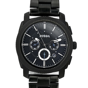 Fossil Chronograph Machine Black Stainless Steel Bracelet Watch 45mm FS4552 Mens