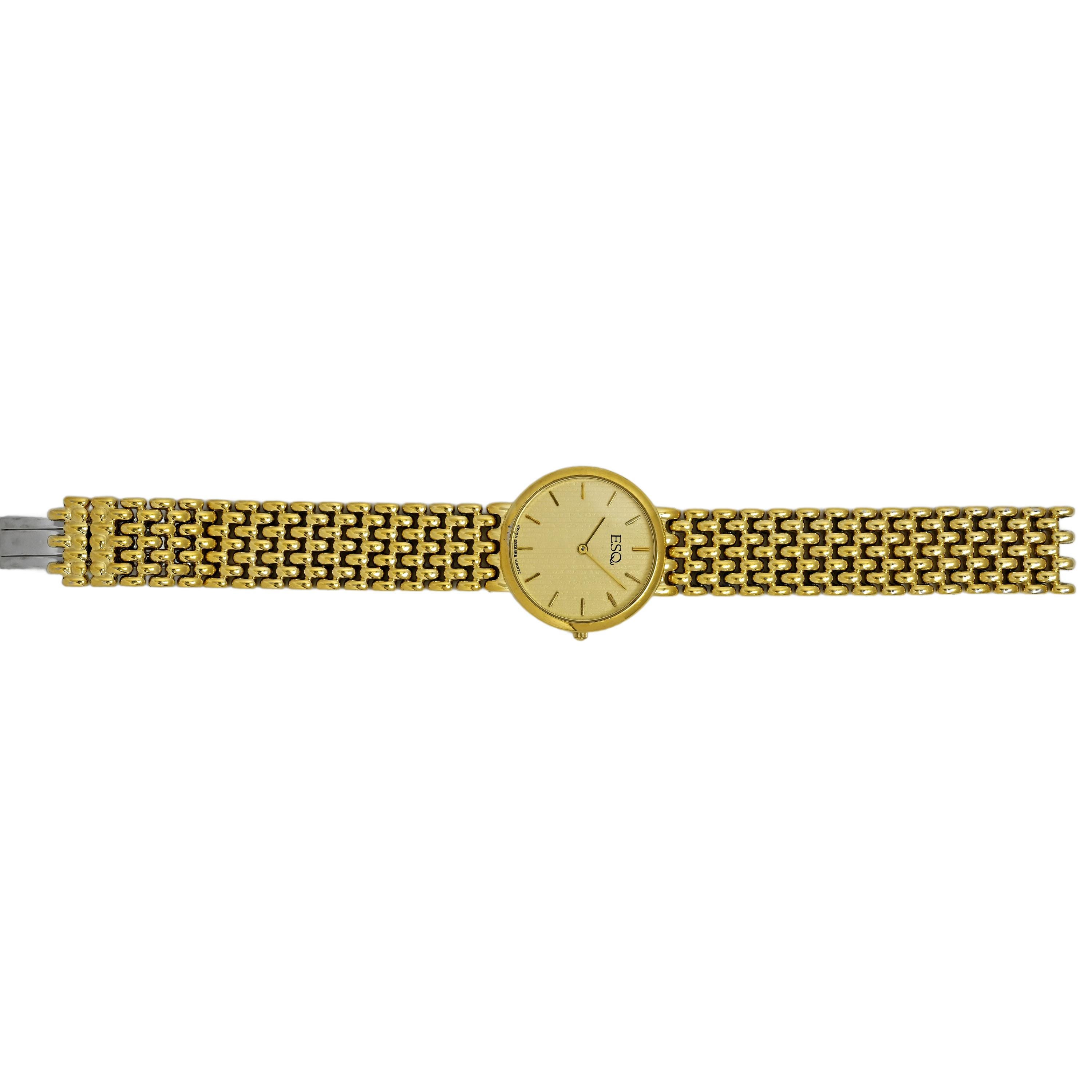 Vintage ESQ by Movado 1990s Gold Plated Quartz Swiss Made Watch 300168 VTG RARE Movado ESQ Subdial 15J 27mm Gold | Mercari main image 4