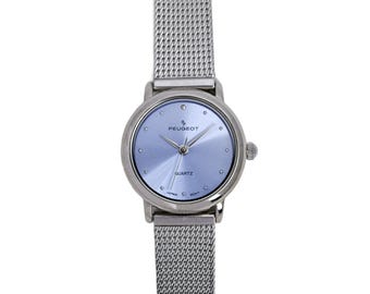 Peugeot Ladies Light Blue Dial Dainty Quartz Wrist Watch Stainless Steel