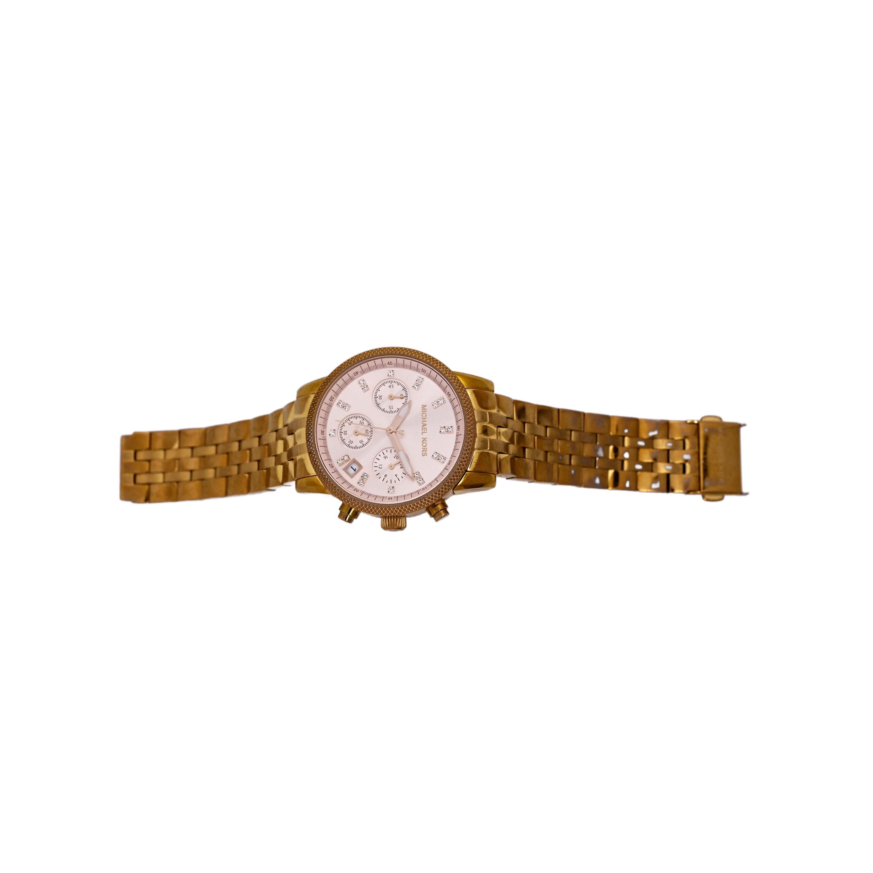 Michael Kors Rose Gold Plated Ladies Chronograph MK6077 - Etsy