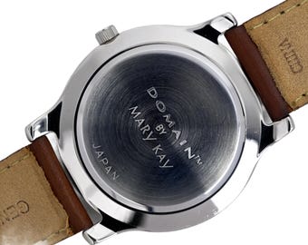 Domain Compass Men's Watch by Mary Kay Brown Genuine Leather 41mm