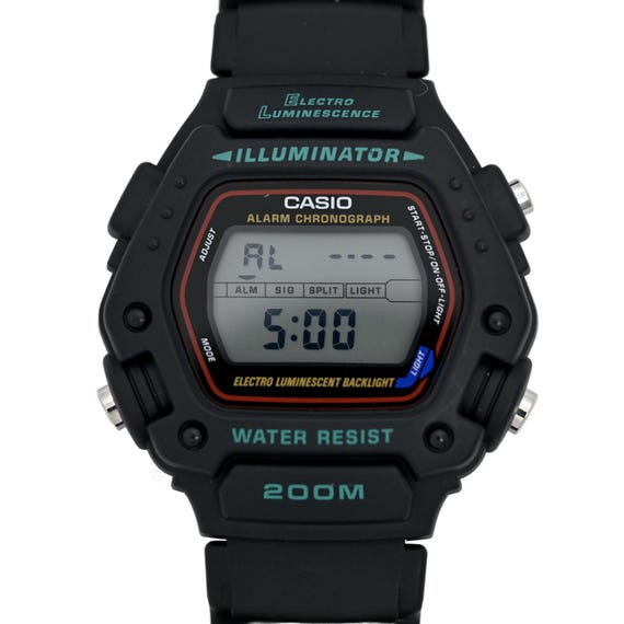 Casio Illuminator DW290 Men s Digital Alarm Chronograph Watch 46mm Etsy Canada