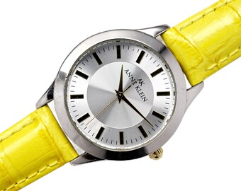Anne Klein Ladies White Dial Yellow Genuine Leather 36mm  display picture 1