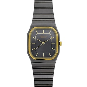 Caravelle Bulova Vintage 1987 Men&#39;s Tank Gunmetal Grey Two Tone Watch