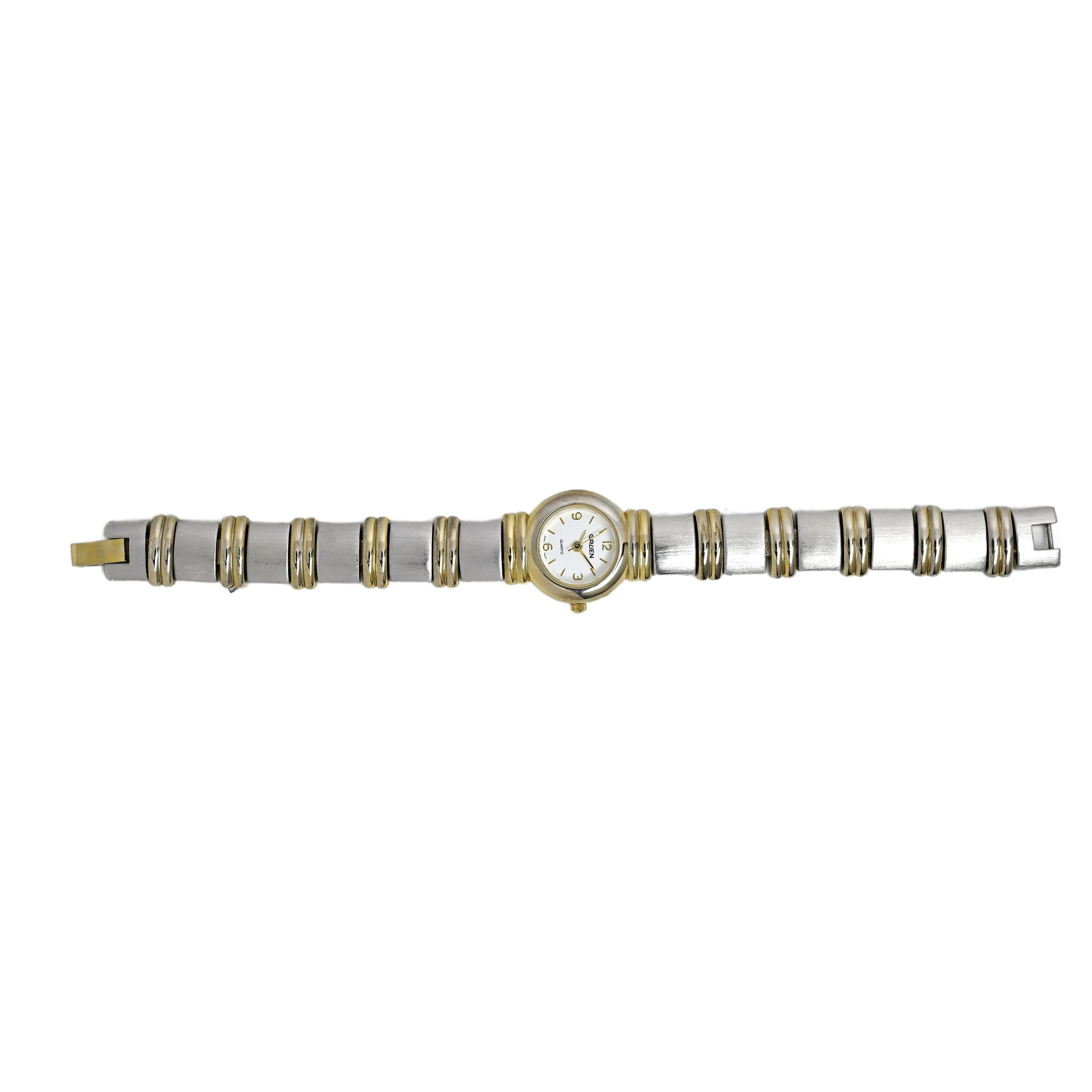 Gruen Vintage Ladies Two Tone Wrist Watch 1990s Japan Made  display picture 1