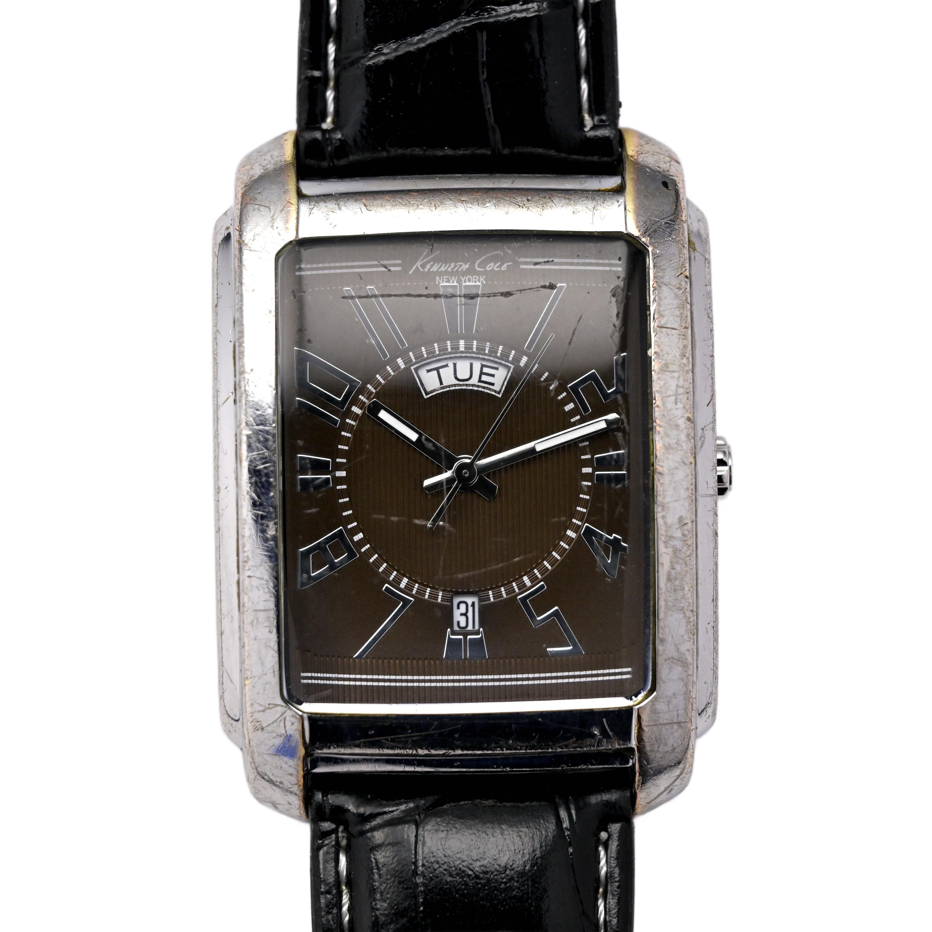 Vintage Kenneth Cole reaction brown leather watch NEW BATTERY Kenneth Cole Reaction KC1453 | Mercari main image 3