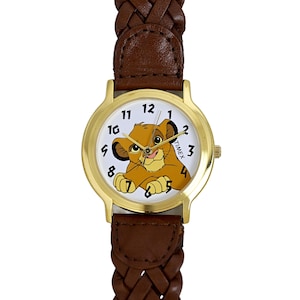 Timex Disney Vintage Unisex 35mm White Dial Gold Plated Simba Watch