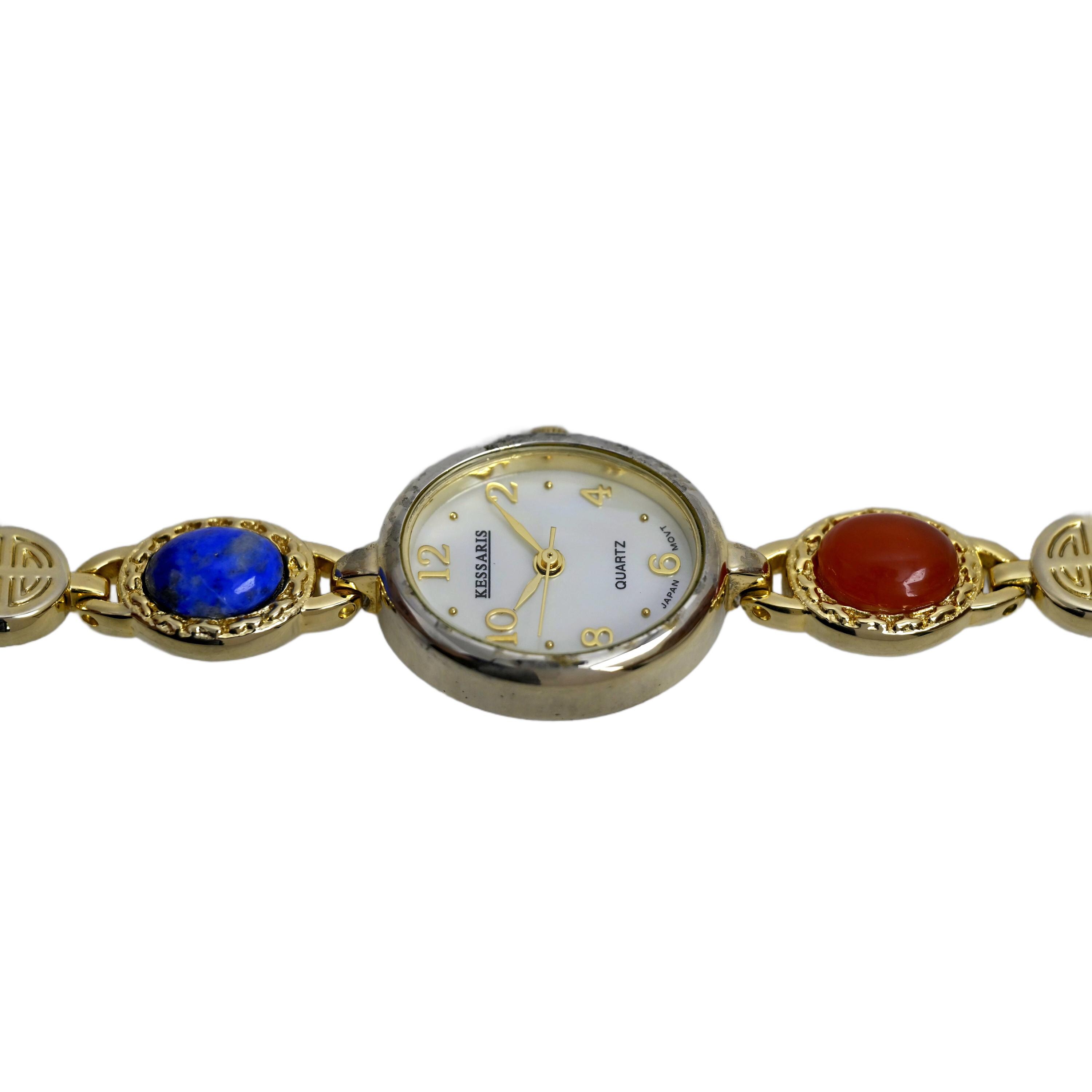 Kessaris Ladies Scarab Gemstone Bracelet Gold Wrist Watch  display picture 2