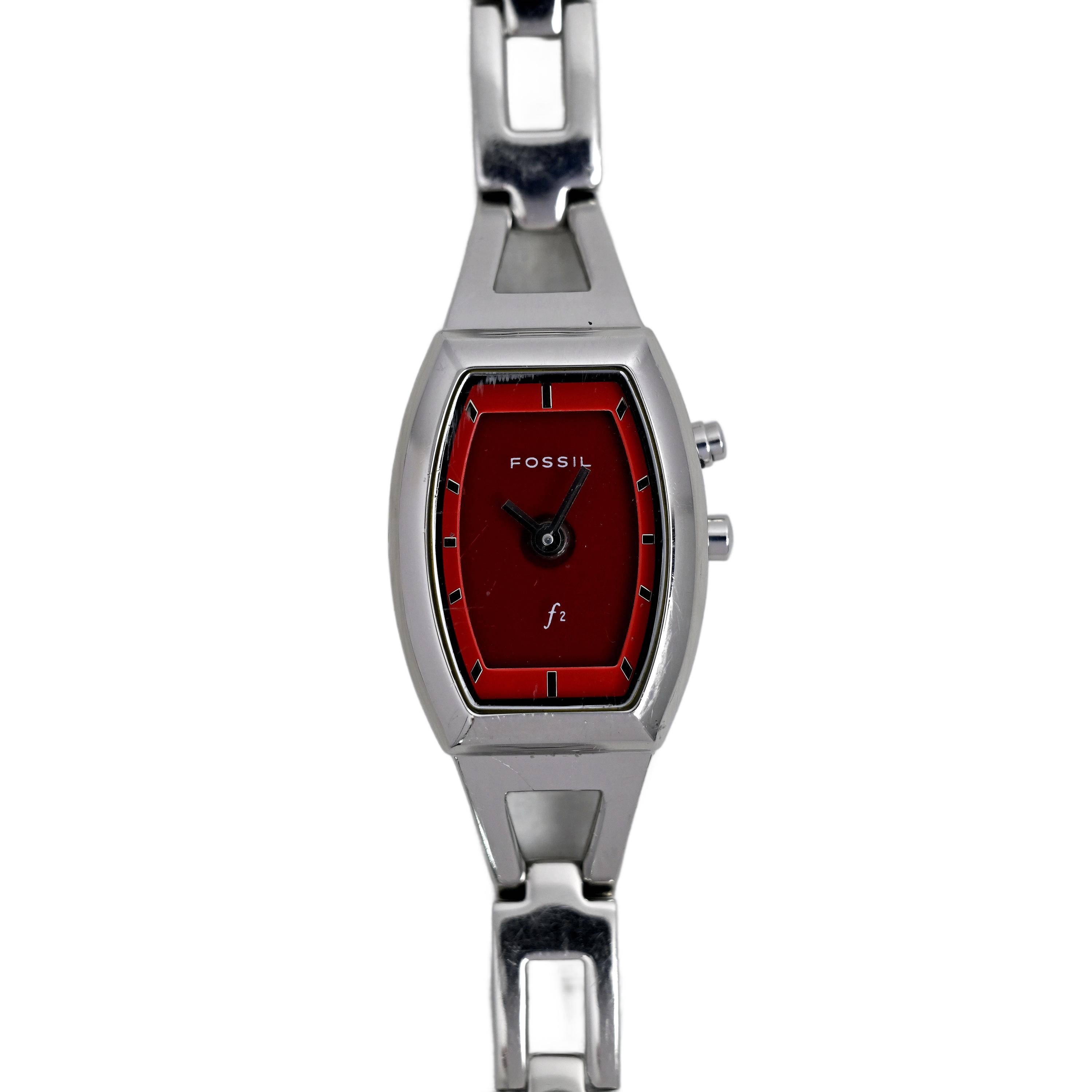 【特別セール品】 Ladies Fossil F1 Analog LCD ES-9566 Kaleido Dial Heart Red 時計