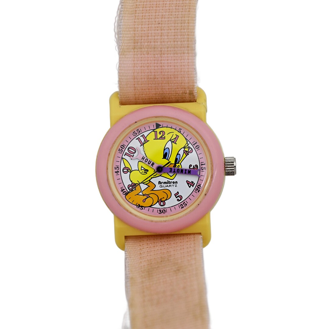 Armitron Tweety Bird Vintage Ladies Wrist Watch Pink Bezel  display picture 3