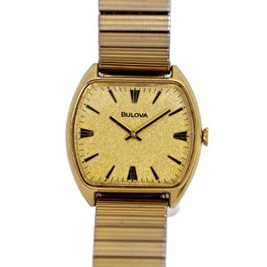 Bulova Swiss Vintage 1971 Gold Filled Men&#39;s Watch Gold Flake Dial