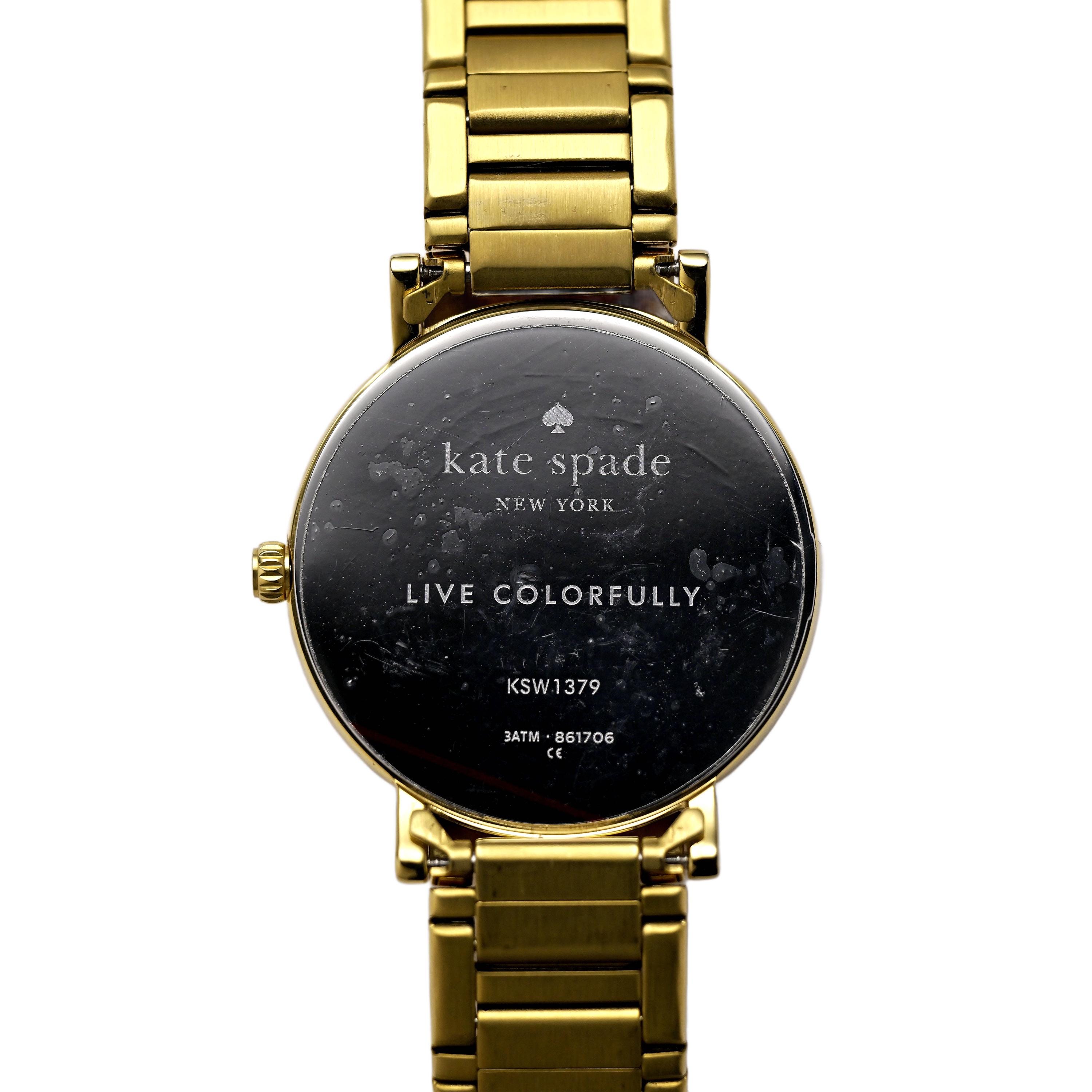 Kate Spade Gold Gramercy Grand Wrist Watch Ladies White Dial
