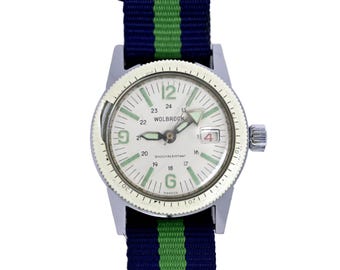 Wolbrook Douglas Skin Diver Vintage 1970's Watch Stainless Steel