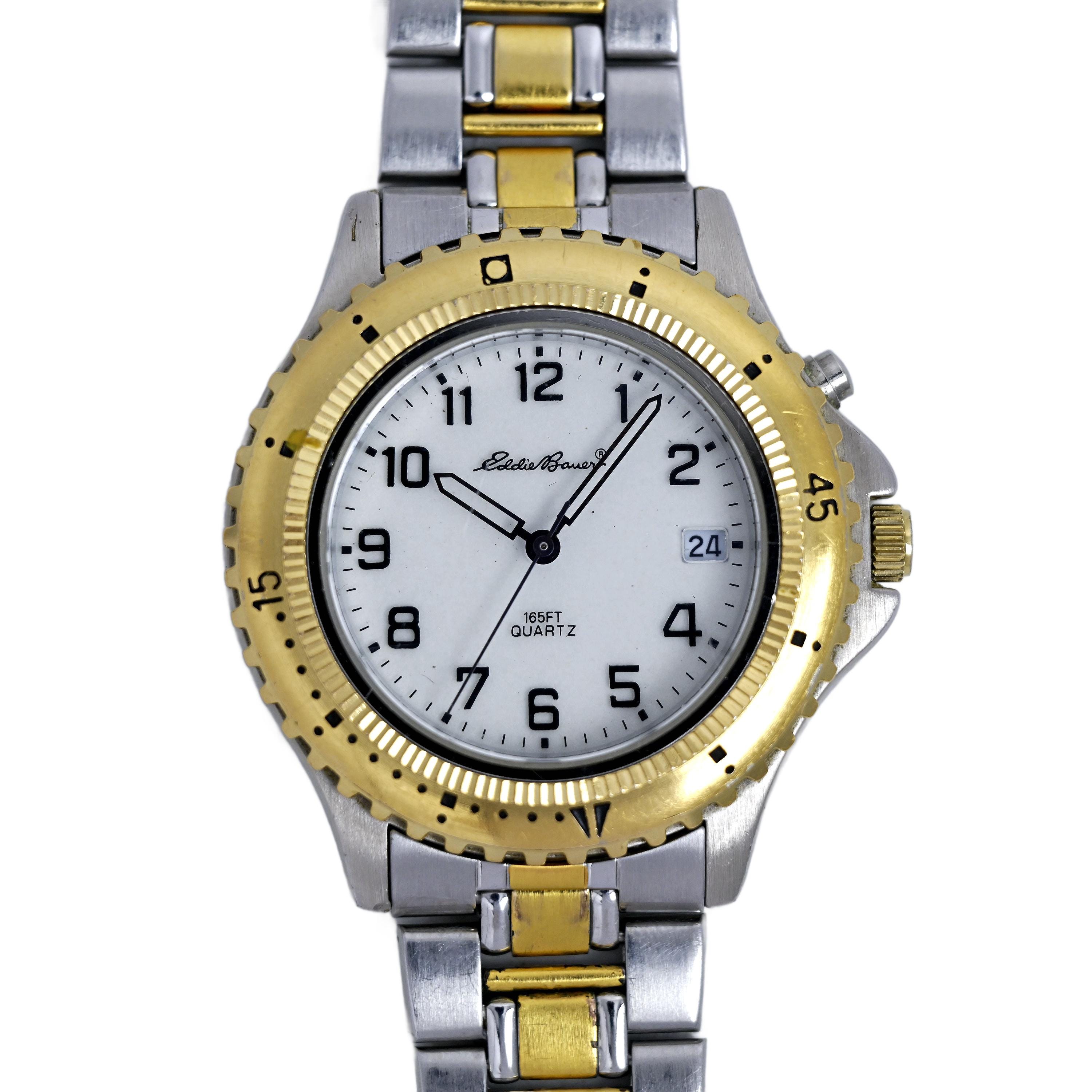 Eddie Bauer Two Tone Stainless Steel Diver Wrist Watch Mountlake