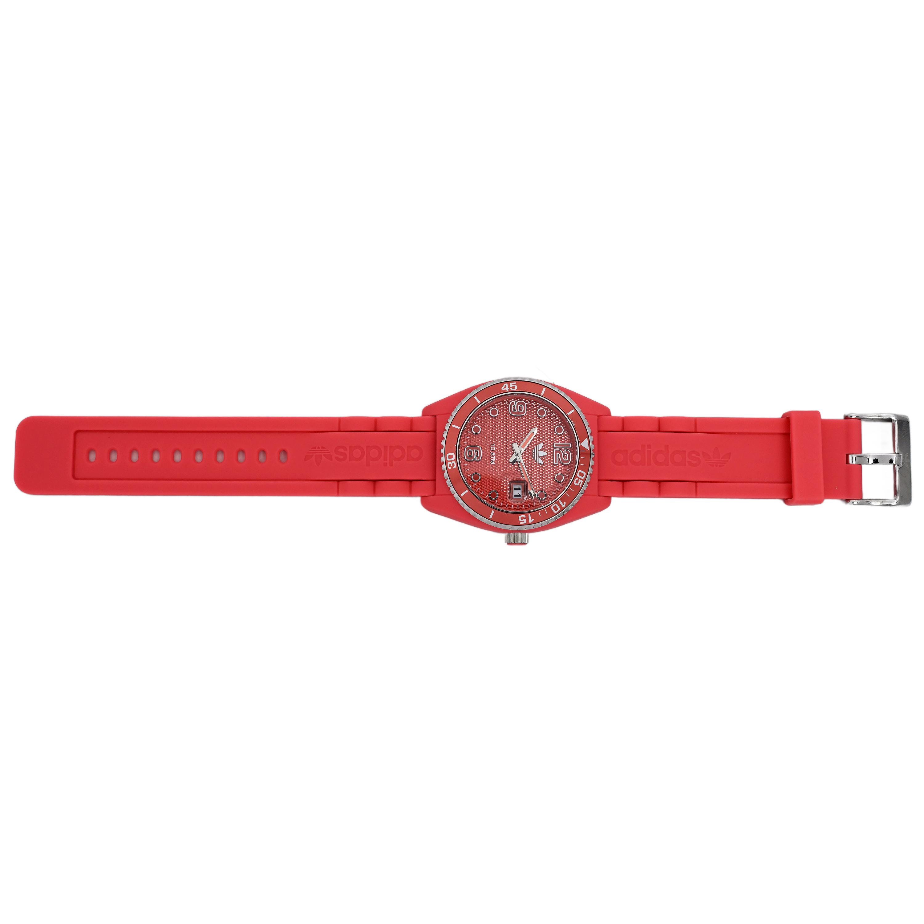 Adidas Hot Pink Red Rubber Wrist Watch 43mm ADH6152