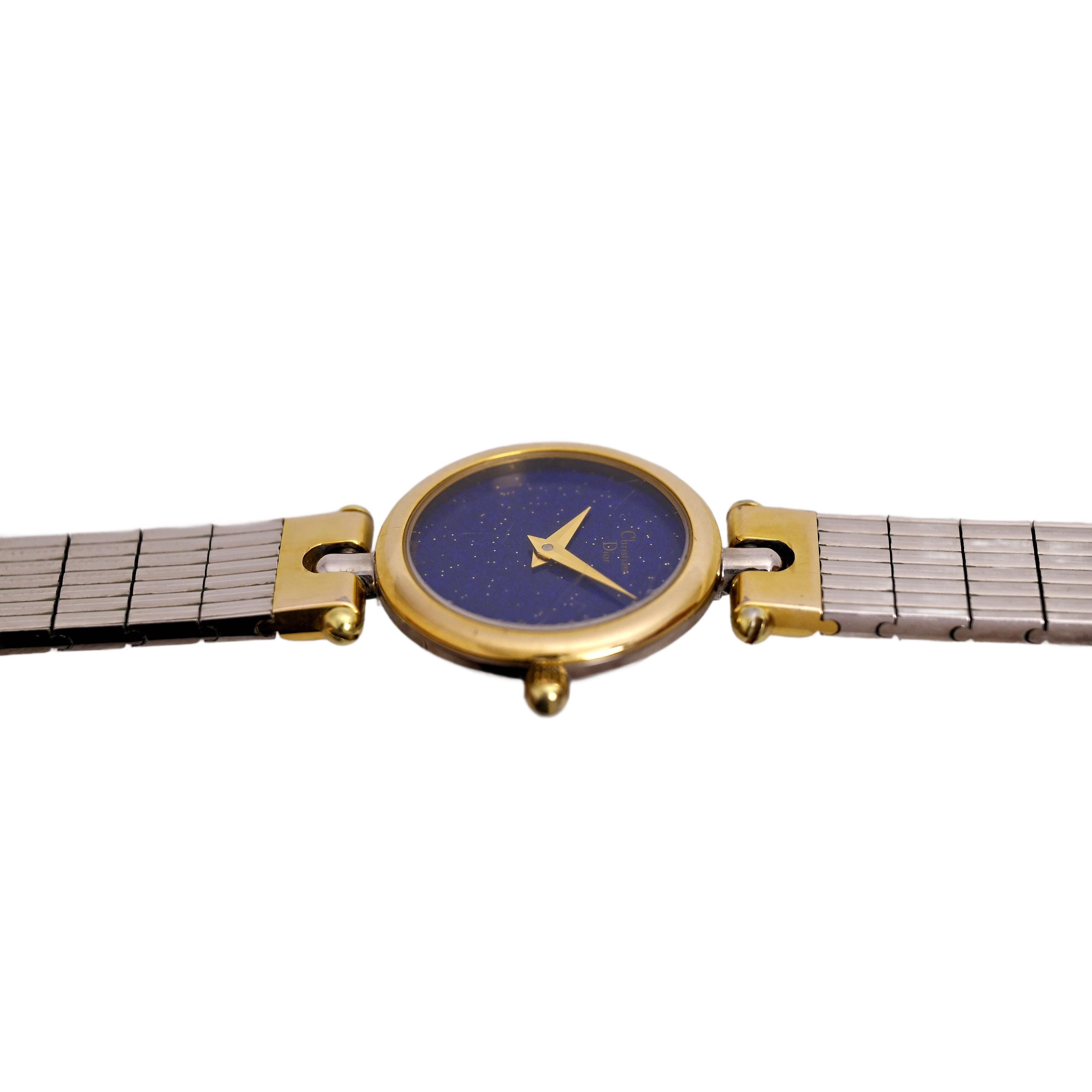 Christian Dior Vintage Two Tone Ladies Swiss Made Blue 