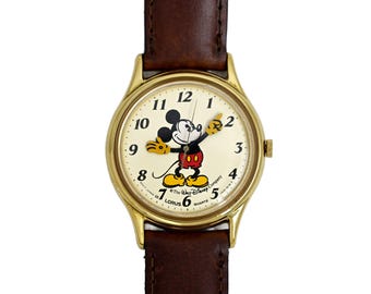 Disney Mickey Mouse Ladies Gold Plated Vintage 1980's Watch V515-6000 RMF006