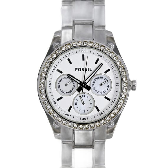 Vintage Fossil Silver Womens Bracelet Watch with White Dial Fossil Virginia Women main image 3