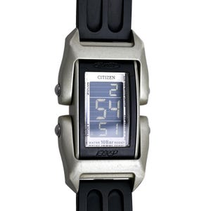 Citizen Oxy Collectible Rare Men&#39;s Large 2000 Wrist Watch D510-S69896 36x66mm