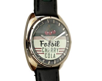 Fossil Cherry Cola Watch Vintage 1990s MINT RARE Classic Style JR