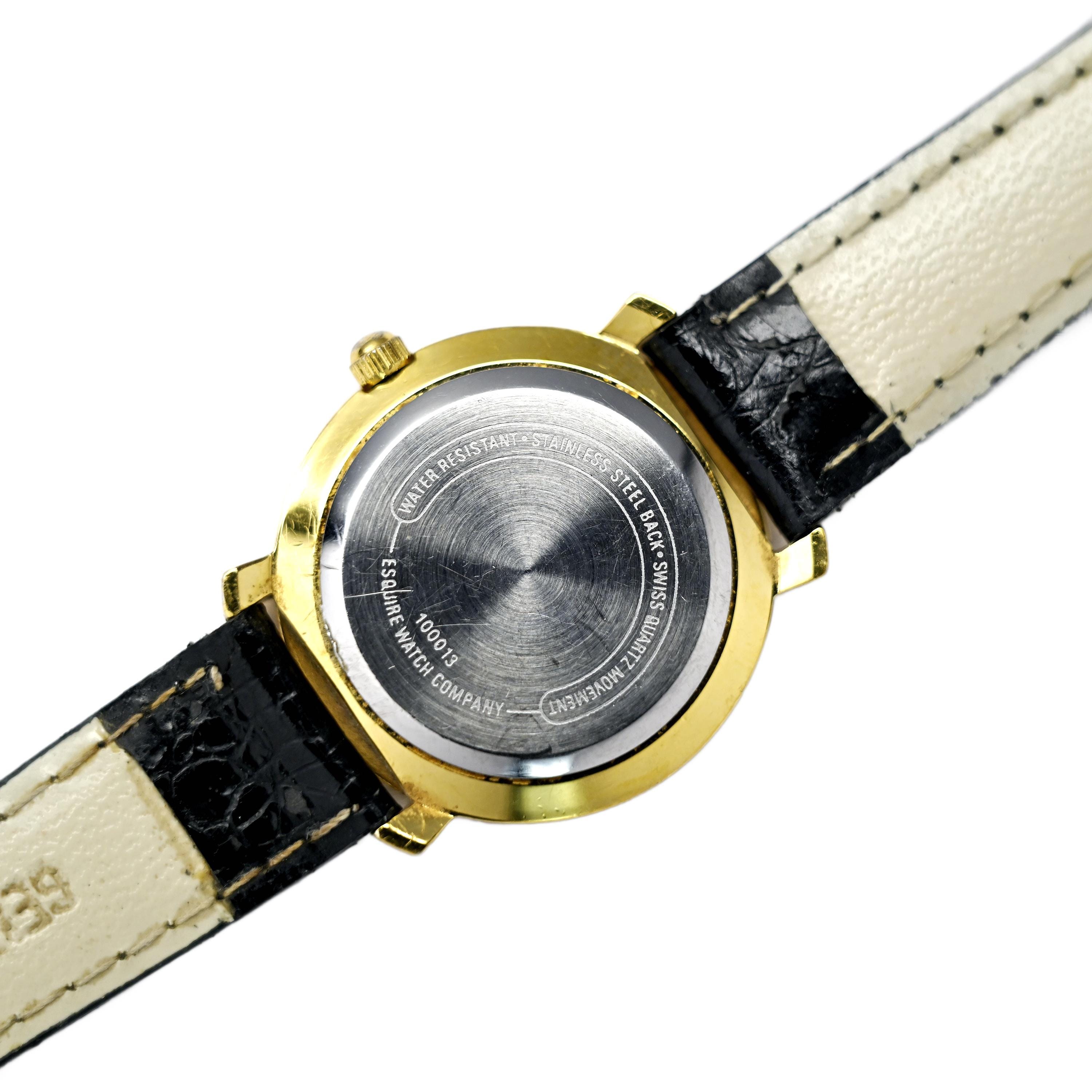 ESQ by Movado Vintage Ladies Gold Plated Watch Black Genuine  display picture 1