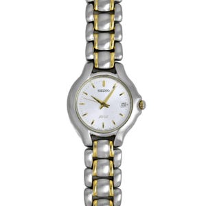 Seiko SQ 50 Vintage Ladies Watch White Dial Date Window Stainless Steel Bracelet Seiko SQ 50 Vintage Ladies Watch White Dial Date Window  main image 3