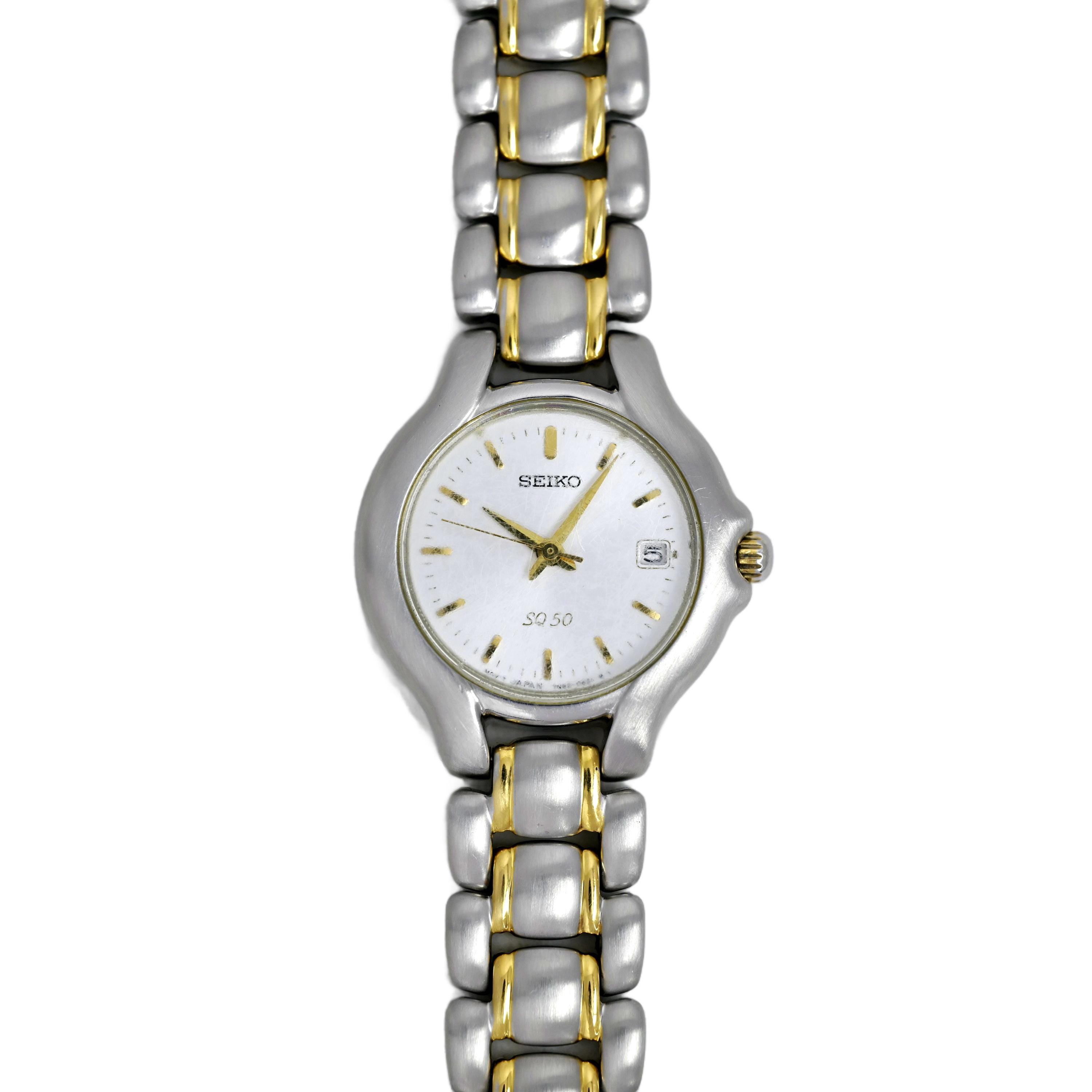 Seiko SQ50 Ladies Vintage Two Tone Wrist Watch 1990's - Etsy