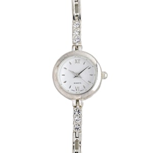 Unbranded Vintage Ladies Crystal Bracelet Watch Silver Tone Japan Movt
